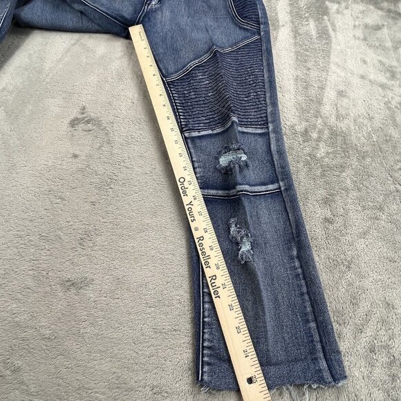 Liquor n Poker Women's 34X25 Denim Jeans Ripped Hip Hop Rapper Rock Rebellious - Picture 6 of 14